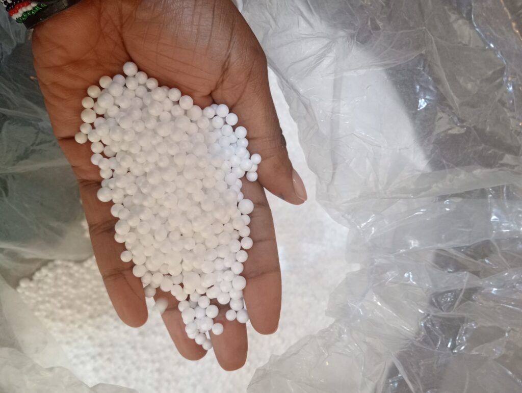 High quality styrofoam beads for insulation supplied by Industrial Materials Kenya