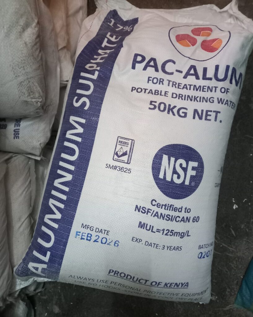 Aluminium sulphate powder for wastewater treatment
